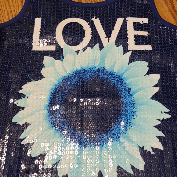 Justice LOVE Sequined Tank Top - Girl's 16 - Picture 3 of 6